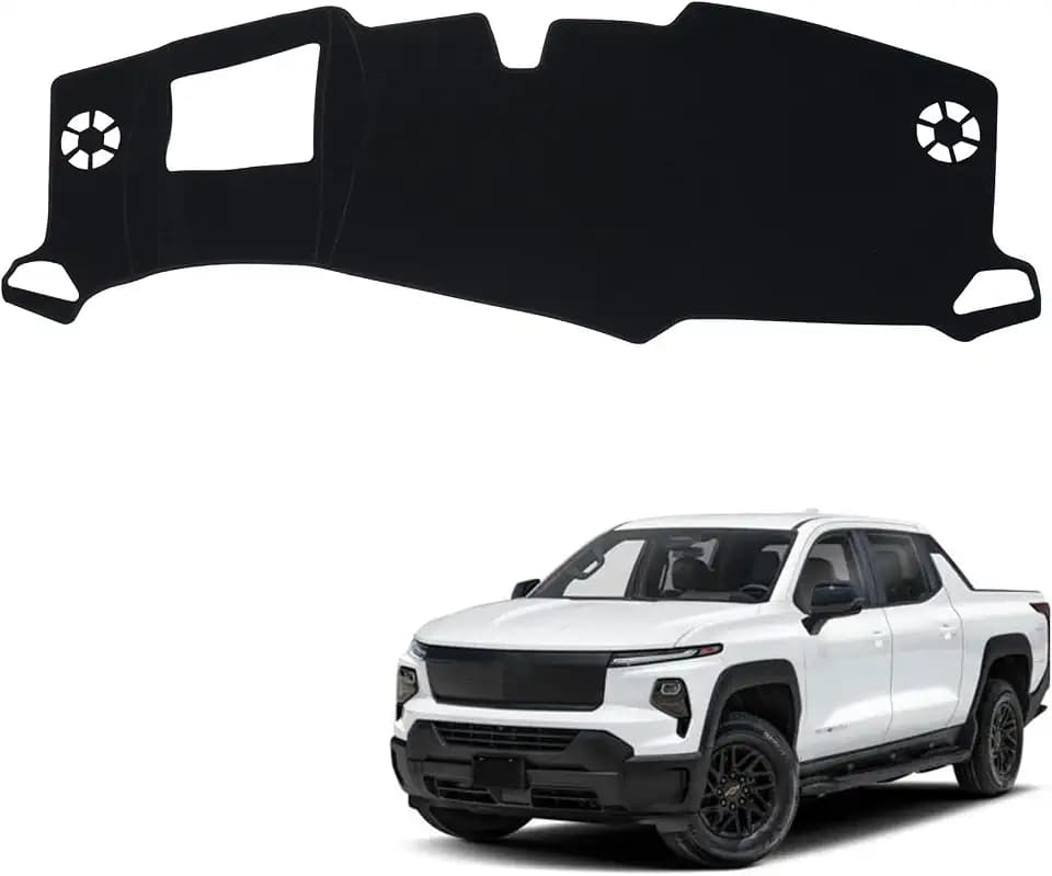 Dashboard Dash Board Cover Mat Carpet UV Rays Protector Compatible with Chevrolet Silverado EV WT LT (Not for RST) 2024 2025 Dash Mat Cover Carpet Accessories
