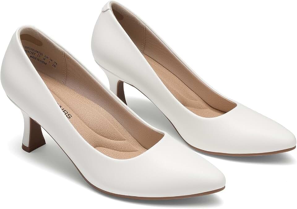DREAM PAIRS Women Arch Support Comfort Kitten Pumps Heels