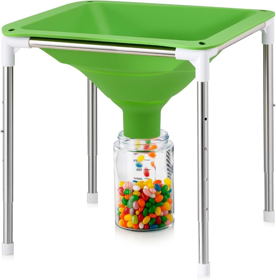 Extra Large Silicone Funnel with Stand Collapsible for Harvest Right Freeze Dryer,Wide Mouth Fit All Size Harvest Right Freeze Dryer Trays, Easy Transfer Food,Freeze Dryer Accessories