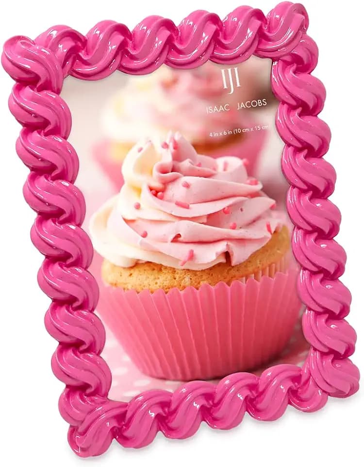 Isaac Jacobs 4x6 Dark Pink Glossy Frosting Rectangle Picture Frame