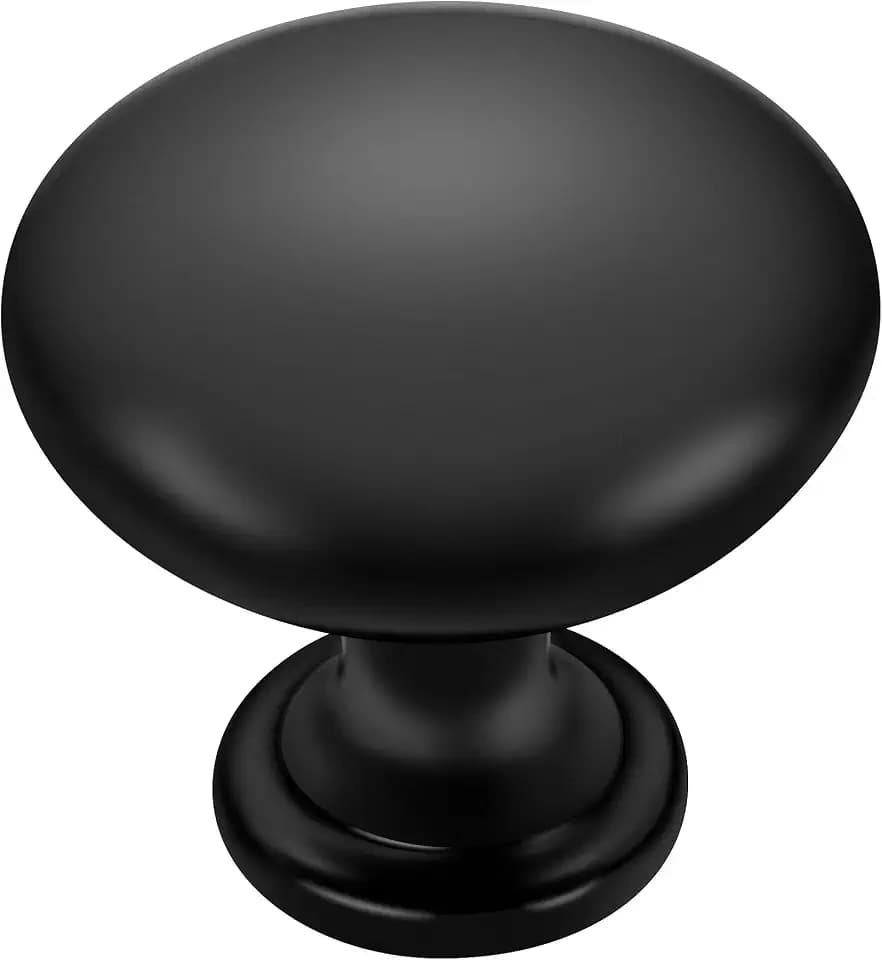 Ravinte Matte Black Cabinet Knobs, Zinc Knobs Drawer Pulls, 25 Pack