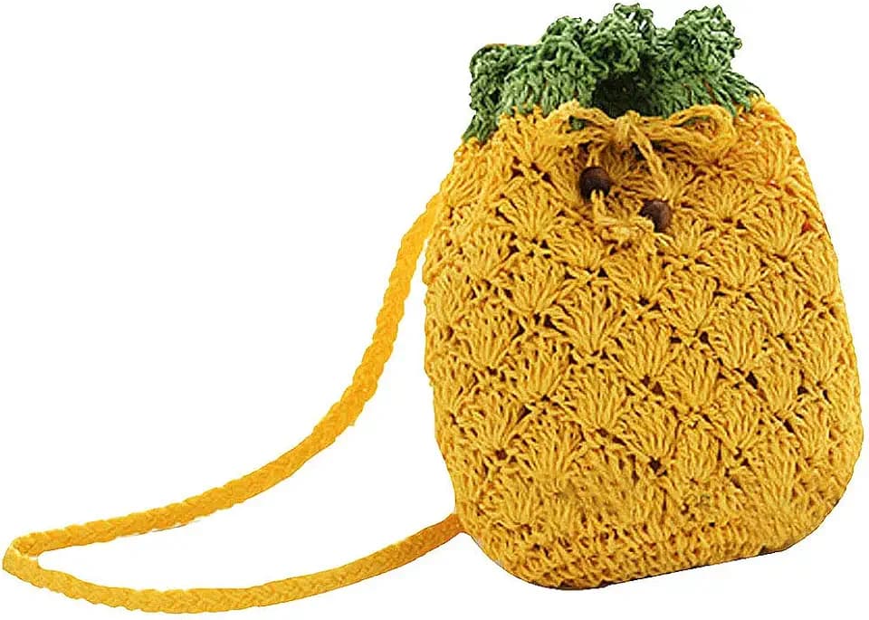 Goclothod Handbag Cute Fruit Crossbody Bag Weave Summer Beach Shoulder Bag
