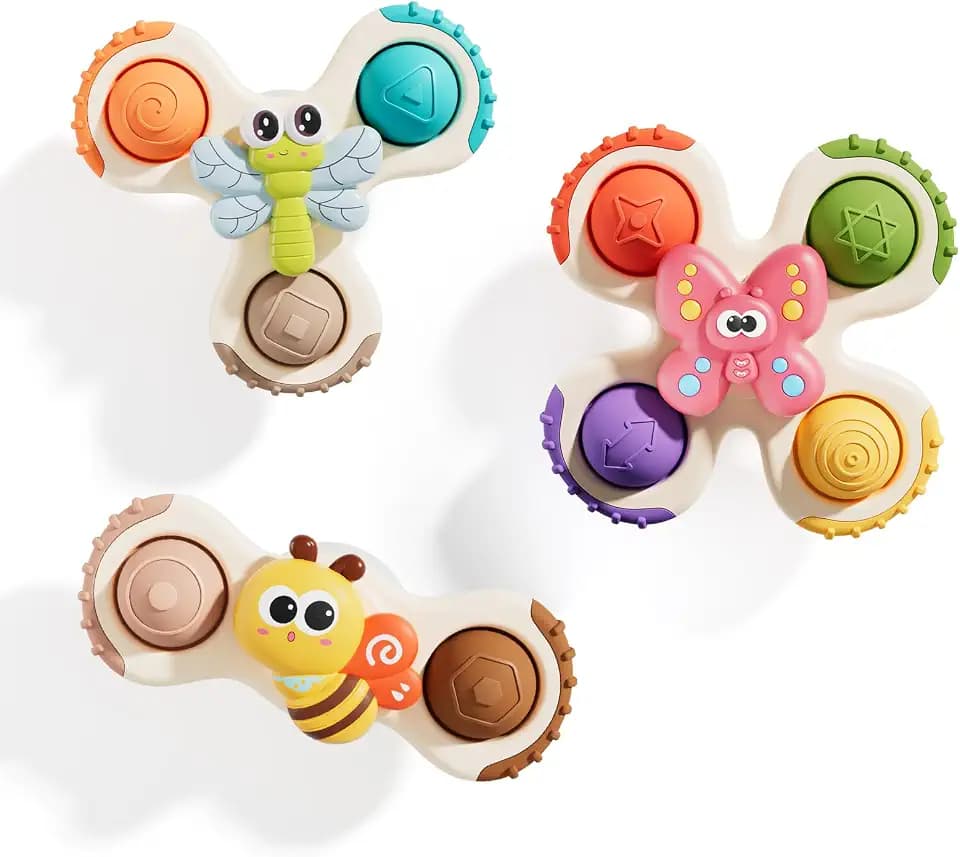 ALASOU Pop Suction Cup Spinner Airplane Travel Toys for 1 Year Old Boy Girl