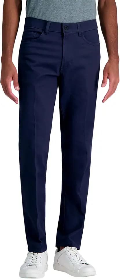 Kenneth Cole New York Men's Flex Waist Slim Fit 5 Pocket Casual Pant-Regular and Big and Tall