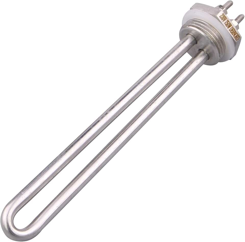 DERNORD 750 W Heizelement 220 V Elektrischer Brauwasserkessel-Heizung, 2,5 cm BSP-Gewinde Kupferflansch