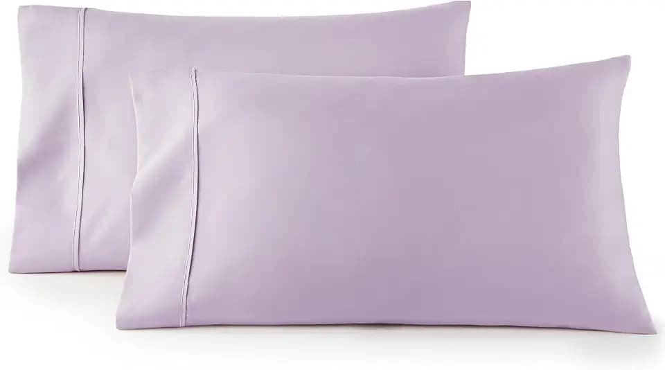 HC Collection King Pillow Cases Set of 2- Microfiber, Extra Soft Pillowcases - Easy Care & Machine Washable - Lavender
