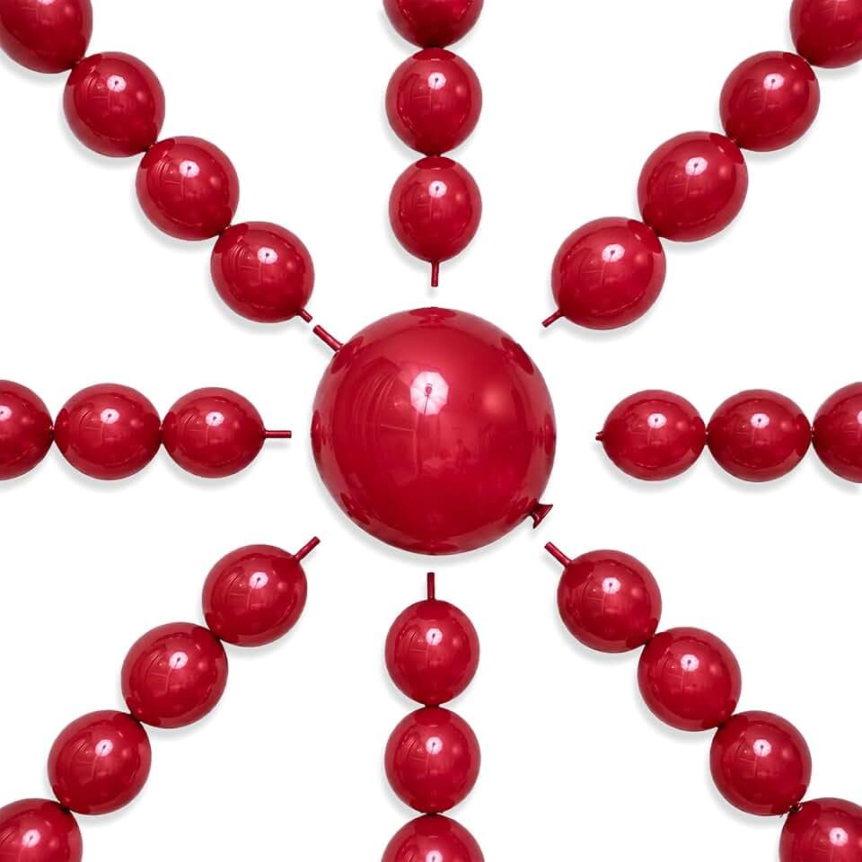 PartyWoo Burgundy Linking Balloons 100pcs 6 Inch Ruby Red Link Balloons