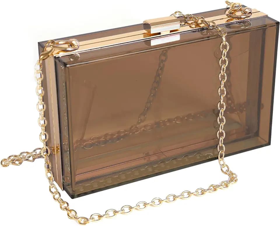 WJCD Clear Acrylic Purse Stadium Crossbody Clutch for Women Evening Party