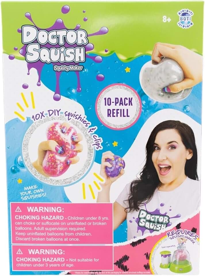 AMO Toys Doctor Squish - 10 Pack Balloon Refill, Blacks