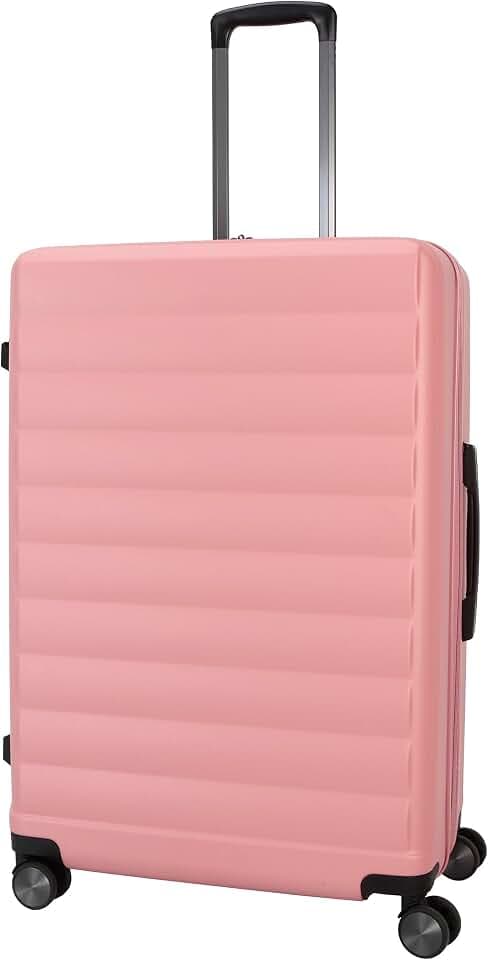 TRIPS EON 28-Inch Lightweight Durable Hardside 8-Wheel Spinner Checked Suitcase Size Luggage, Ash Rose