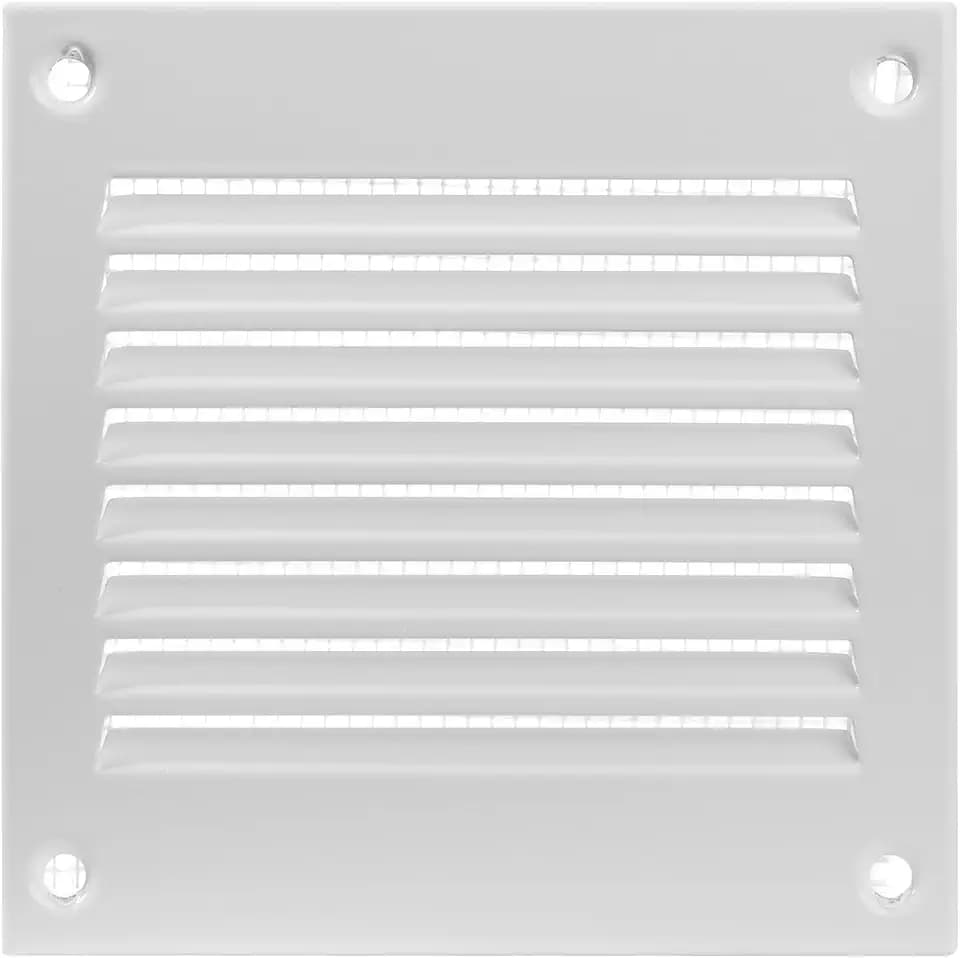 Vent Systems 4'' x 4'' Inch (Overall Dimensions) - White Air Vent Cover Metal Air Return Grill with Built in Mesh Screen HVAC Vent Duct Cover for Home Improvement - Exhaust, HVAC Ducting Ventilation