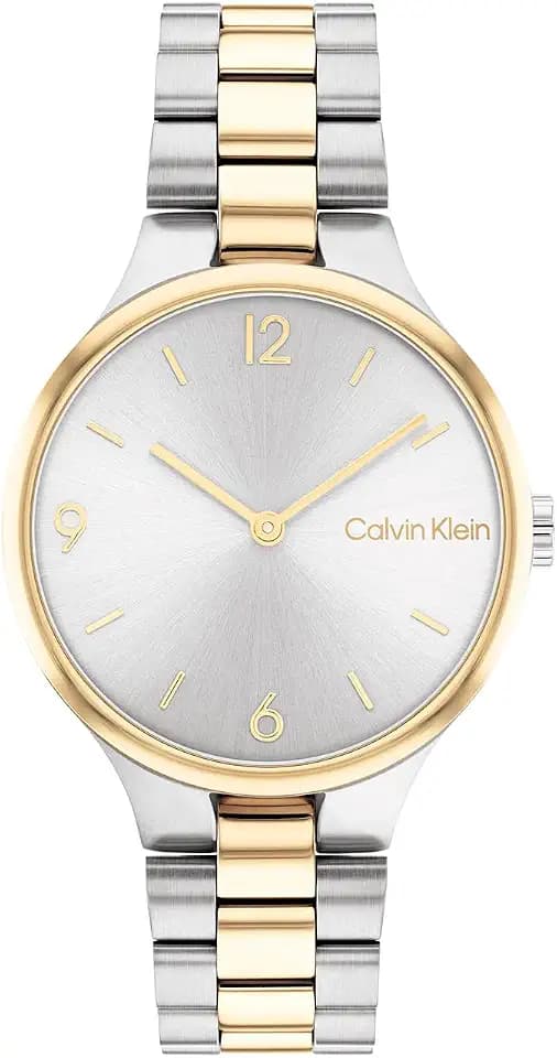 Calvin Klein Analog Quarzuhr für Damen mit Edelstahlarmband