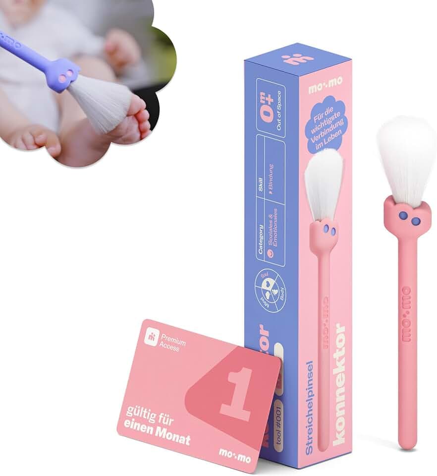 mo:mo Babypinsel & Streichelpinsel – Sanfter Massagepinsel für Neugeborene