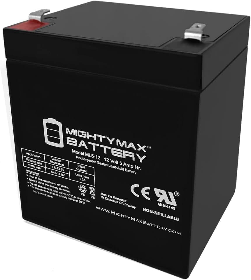 Mighty Max Battery ML5-12 - 12V 5AH Chamberlain 41A6357-1 Garage Door Opener Battery