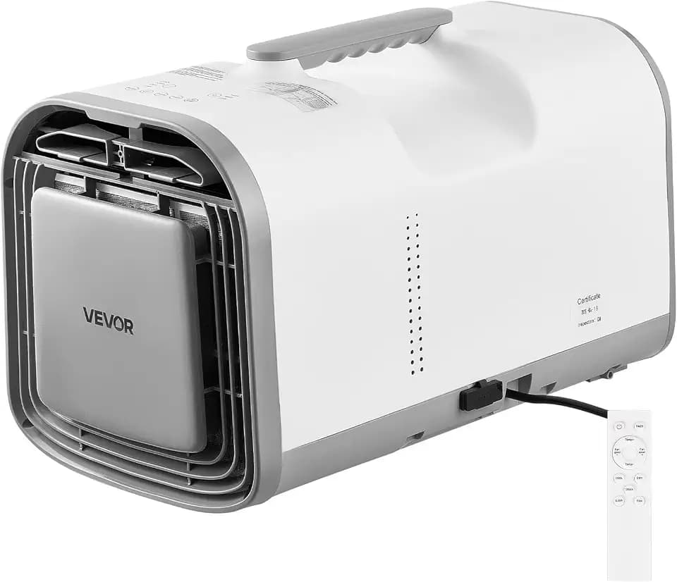 VEVOR Mobile Klimaanlage 530W, 3000BTU Tragbare Klimaanlage für DC24V/AC, Mobiles Klimagerät mit Abluftschlauch Fernbedienung 24h Timer, Camping-Klimagerät mit 200m³/h Luftstrom für Wohnmobil Zelt LKW