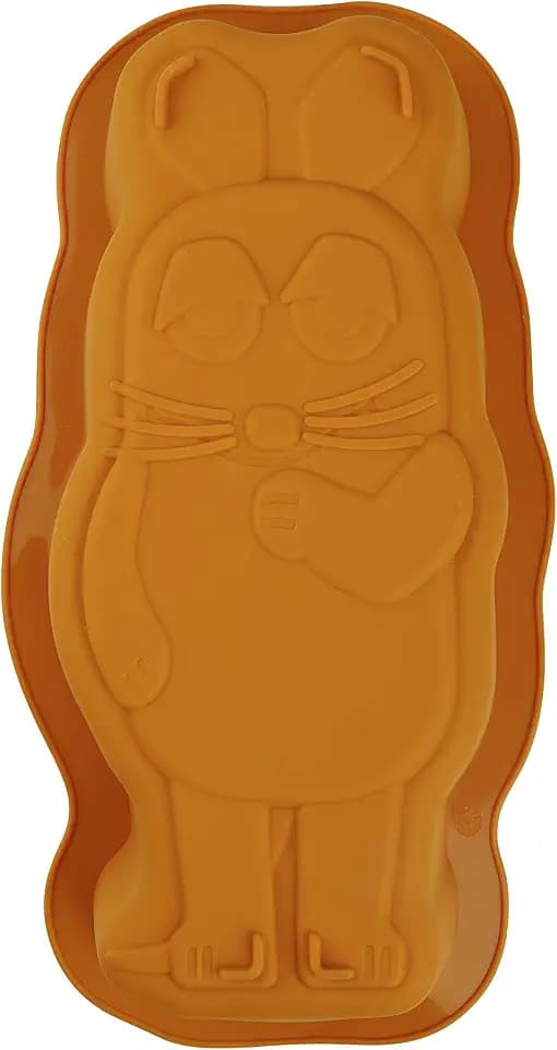 Dr. Oetker "Maus Silikon-Motivbackform DieMaus, geschmacksneutrale Backform, fruchtsäurebeständige Form, hochwertiges Backmuster, langlebige Silikon-Form (Farbe: Maus-Orange)