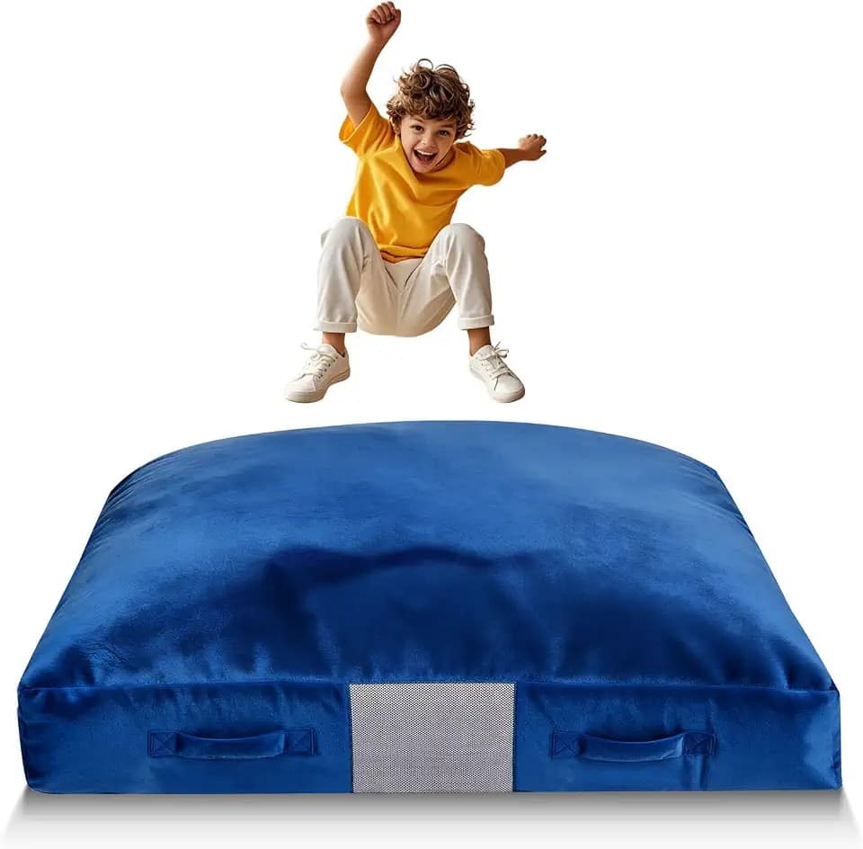 VEVOR Crash Pad for Kids Sensory with Foam Blocks and Washable Cover, Large Soft Foam Landing Zone Giant Pillow Mat, Sensory Room Equipment for Children Jumping, Relaxing & Play (5x4.5ft/5x5ft)