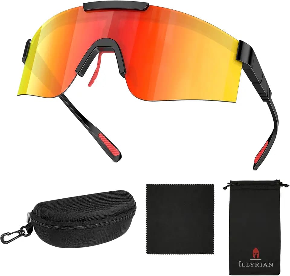 Sports Sunglasses Men Women - Polarized Cycling Glasses UV400 Protection- Lightweight Windproof Road Bike Glasses For Cycling Running Skiing Hiking Fishing
