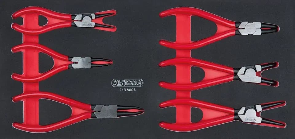 KS Tools 7135006 SCS Seegering Zangen Satz, 6 teilig in 1/3 Systemeinlage