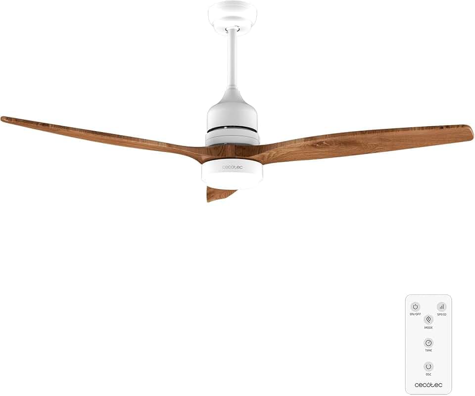 Cecotec Deckenventilator EnergySilence Aero 5230 White&BlackWood, 132 cm