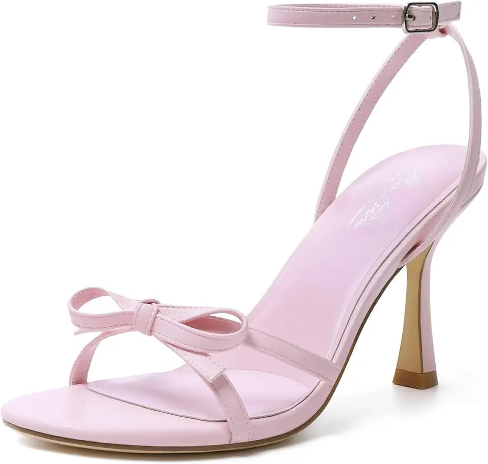 Mostrin Strappy Heels for Women Ankle Strap Heels Women's Heeled Sandals for Party Prom Wedding