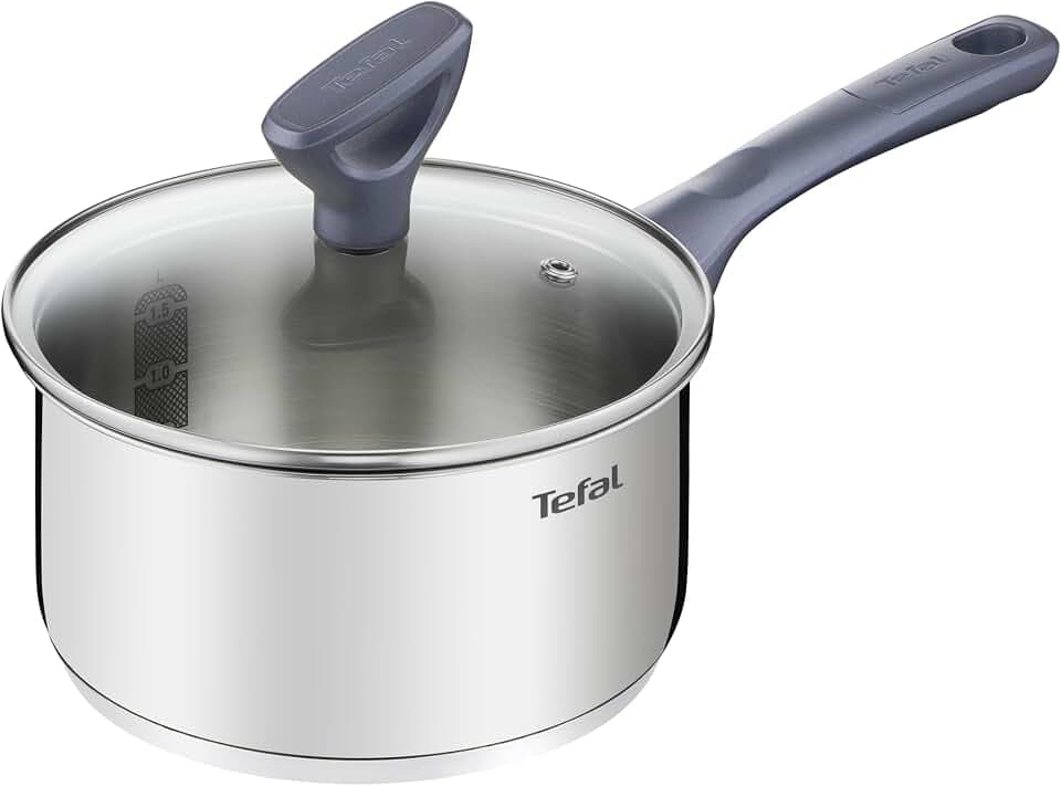 Tefal Daily Cook Kochtopf aus Edelstahl mit verstärktem Boden, geeignet für alle Herdarten, einschließlich Induktion, hohe Leitfähigkeit und Robustheit, recycelte Materialien 18 cm, 2,1 Liter