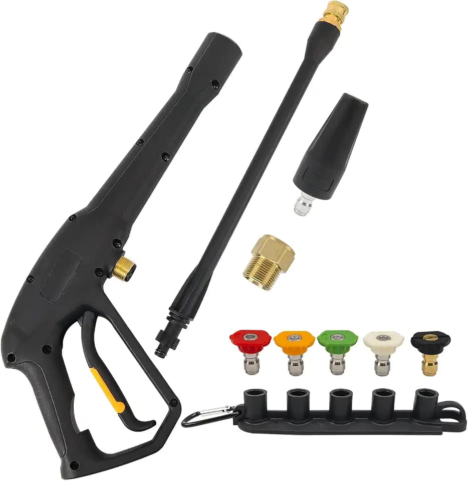 BEAR FORCE Pressure Washer Gun Kit with 16" Wand, 5 Nozzles & Turbo Nozzle
