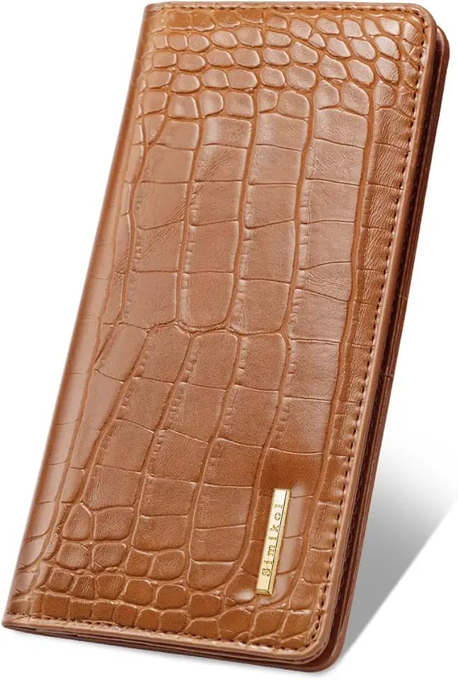 Wallet Women Bifold Faux Crocodile Leather Slim Thin Long Wallets