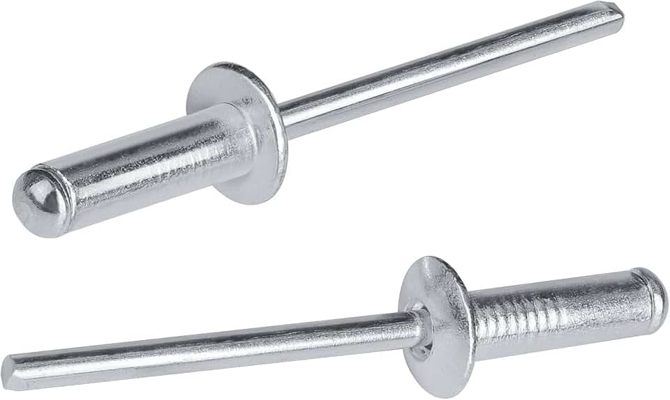 100 PCs 1/8'' x 3/4''Aluminum Blind Rivets, Pack of 100 CT 3.2mm x 20mm Pop Rivets with Aluminum Grip and Steel Mandrel