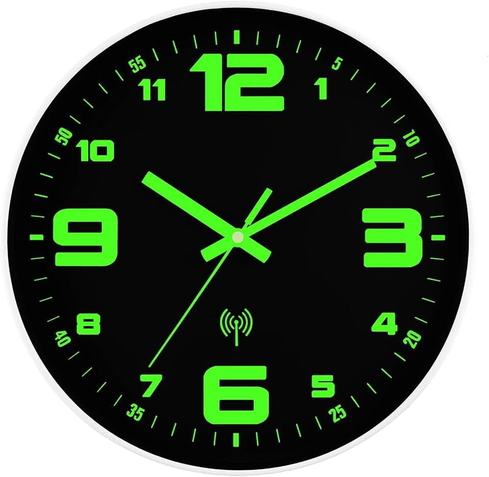 Funk-Wanduhr, 30 cm, Beleuchtete Wanduhr, ohne Ticken