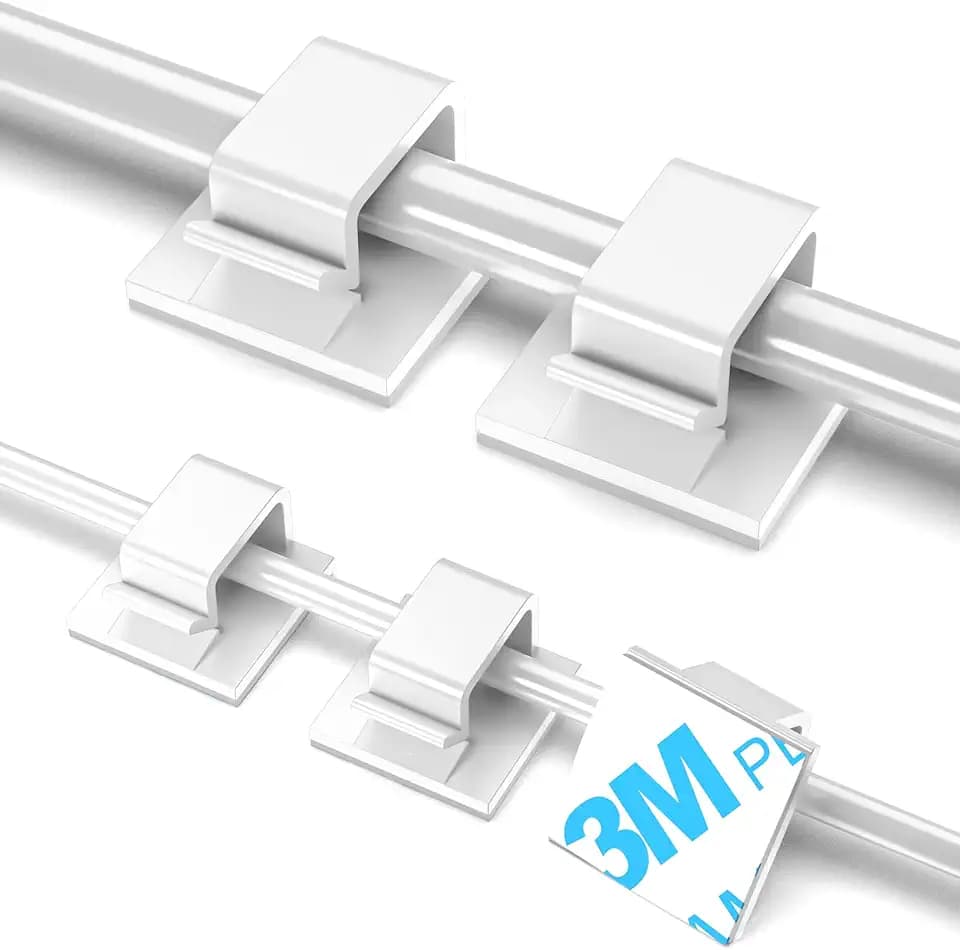 TidyHelper 100 PCS Adhesive Cable Clips White, Small & Large