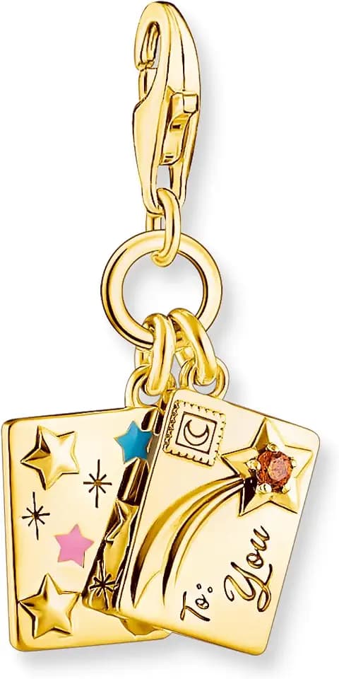 THOMAS SABO Damen Charm-Anhänger Stern & Mond Charm Club 925 Sterling Silber 1794-051-14