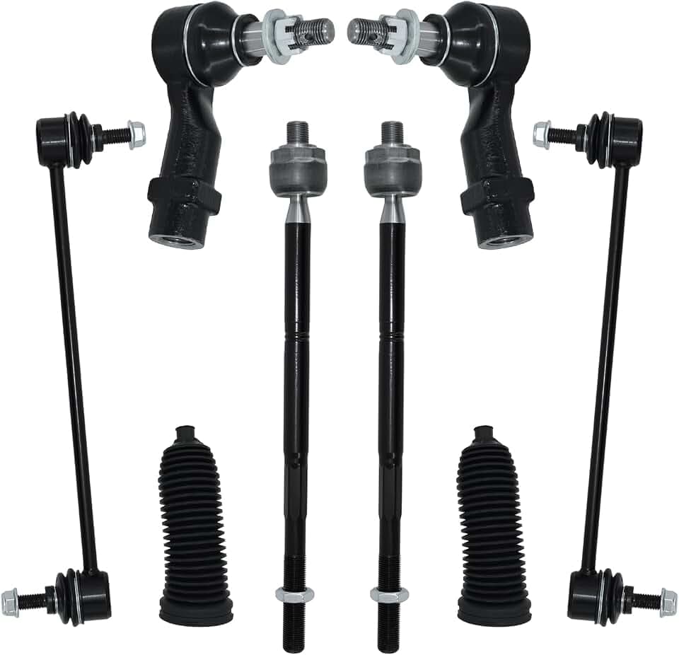 8Pcs Front Steering Inner Outer Tie Rod End Sway Bar Boots Bellow Replacement for 2013-2016 Dodge Dart-K750691, ES801129, EV801132