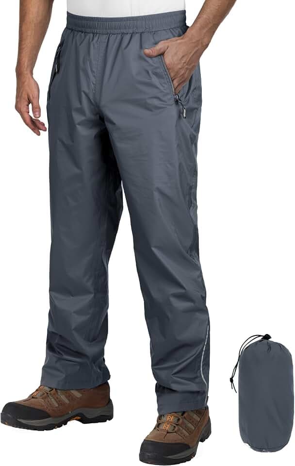 Outdoor Ventures Regenhose Herren Fahrrad Wasserdicht Packbar Überziehhose