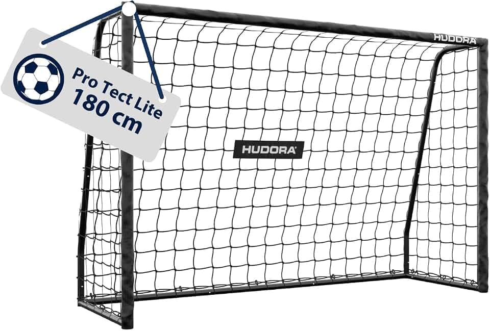 HUDORA Fußballtor Pro Tect Lite – Garten Fussballtor mit Pfosten-Polsterung für den Outdoor Einsatz – schneller Aufbau Dank Click-Verbindungen – Stabiles Tor aus Stahl für Kinder/Jugendliche