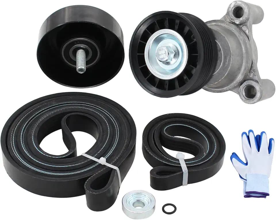 Accessory Drive Belt Tensioner Assembly w/Serpentine Belt and Idler Pulley