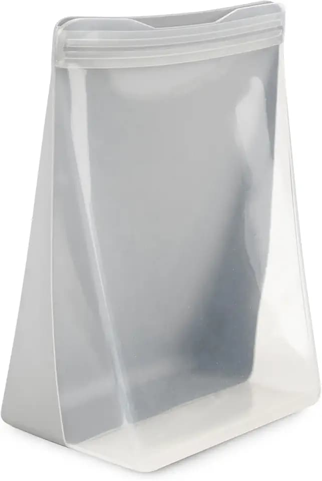 W&P Porter Silicone Reusable Storage Bag, Sandwich (36oz Stand-Up), Slate, Food Storage Container, Microwave and Dishwasher Safe, Easy Cleaning