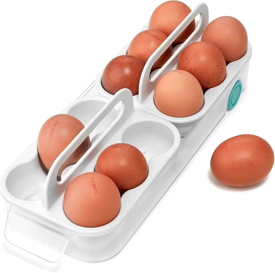 Joseph Joseph FridgeStore Eierbehälter für 12 Eier, Eierablage mit Griff und Rollen, BPA-frei