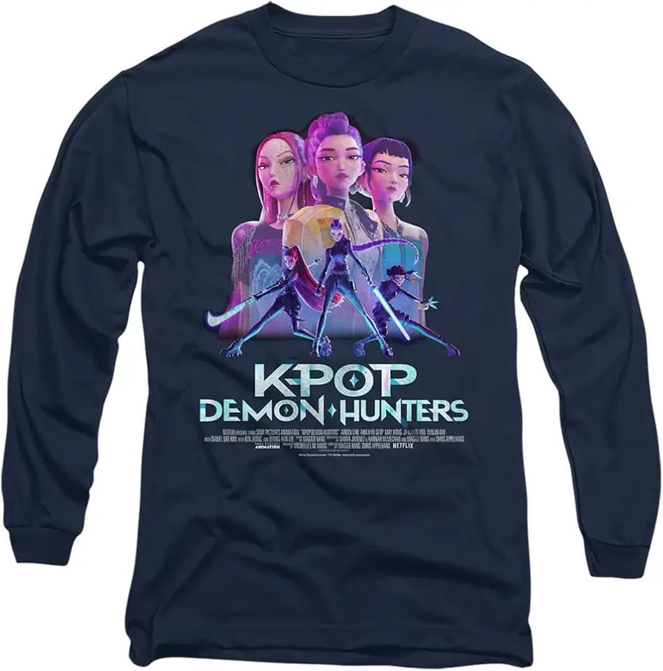 KPop Demon Hunters Unisex K-pop Demon Hunters-Huntrix Huntr/X Billboard Poster Long Sleeve T-Shirt
