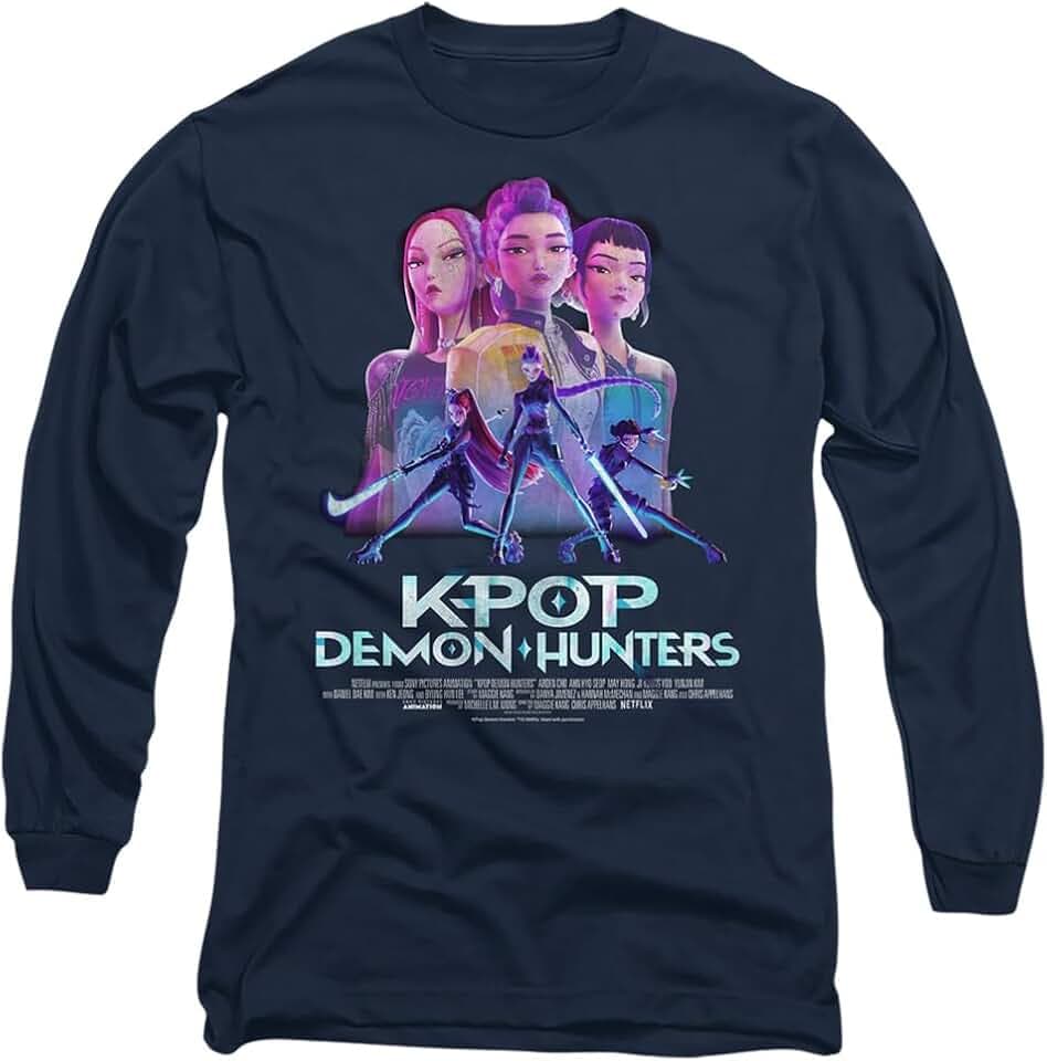 KPop Demon Hunters Unisex K-pop Demon Hunters-Huntrix Huntr/X Billboard Poster Long Sleeve T-Shirt