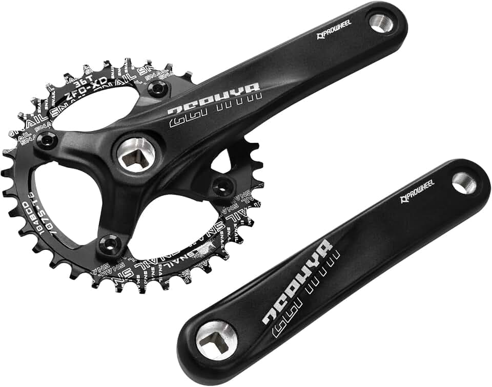 170mm Vierkantkurbel für Mountainbike mit 104 Lochkreis 32/34/36/38T Kettenblatt, Wide Narrow Aluminium Alloy MTB Kurbel