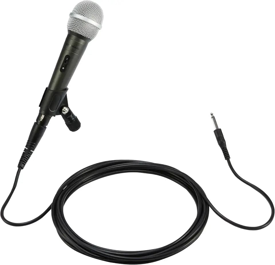 Amazon Basics Dynamic Vocal Microphone with Cable for Podcasting, Recording, Broadcasting, Live Performance, Karaoke, Cardioid Pattern