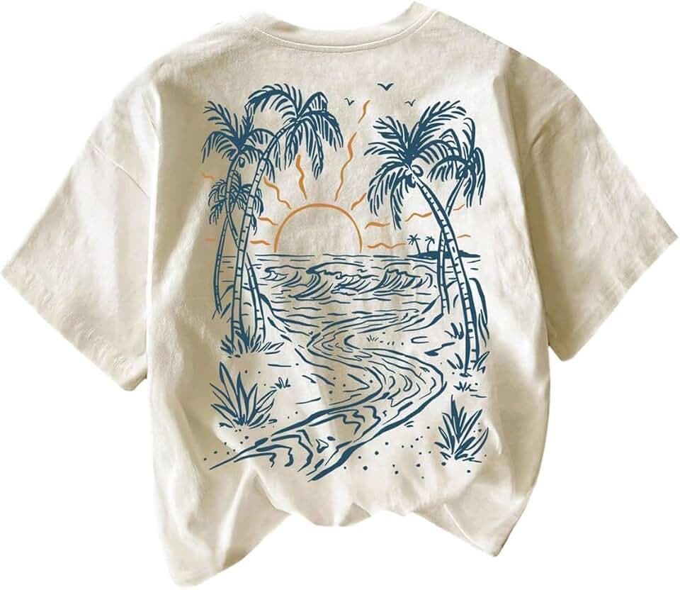 SOLY HUX Women's Summer Graphic Tee Tropical Short Sleeve Vacation Tops