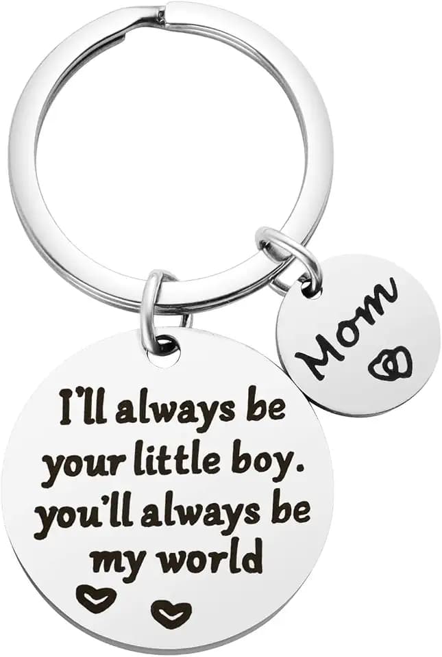 Mothers Day Gifts, Mom Gifts from Son for Birthday, I'll Always Be Your Little Boy, You Will Always Be My World, Best Mom Ever Keychain for Valentines Day Christmas Stocking Stuffers
