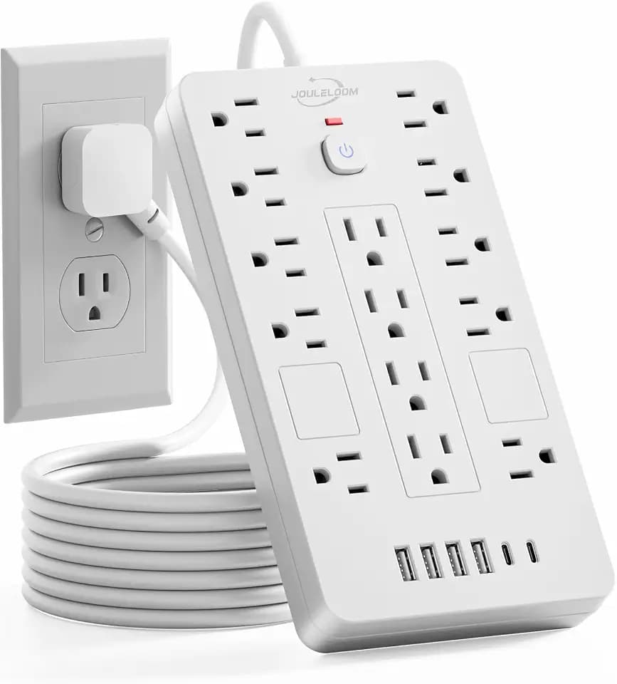 20 FT Extension Cord Surge Protector Power Strip,14 Outlets & 6 USB Ports