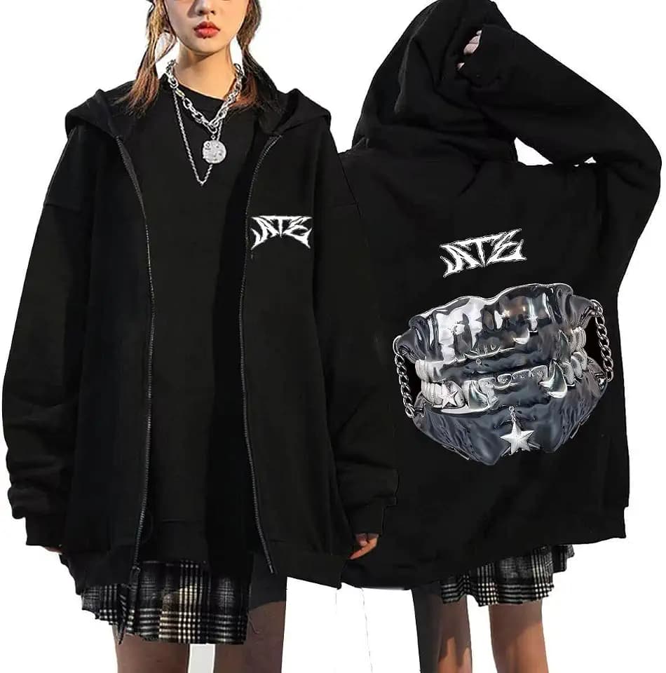 SKZ Women Zip Up Hoodie Felix Han Bangchan New Album ATE Y2K Fall Jacket