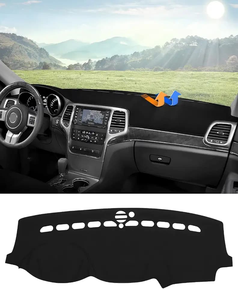 CARTIST Dashboard Cover Mat for 2011-2019 2020 2021 Jeep Grand Cherokee Accessories Dash Cover Suede Dash Mat Sunshade Glare UV Rays Protector (NOT for Jeep Cherokee & Grand Cherokee L)