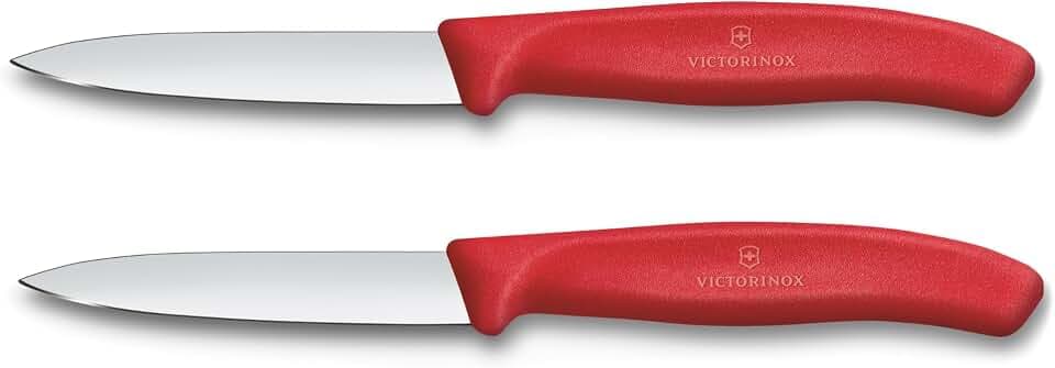 Victorinox Swiss Classic Schäl- und Gemüsemesser-Set, 2tlg, 8 cm, Rot