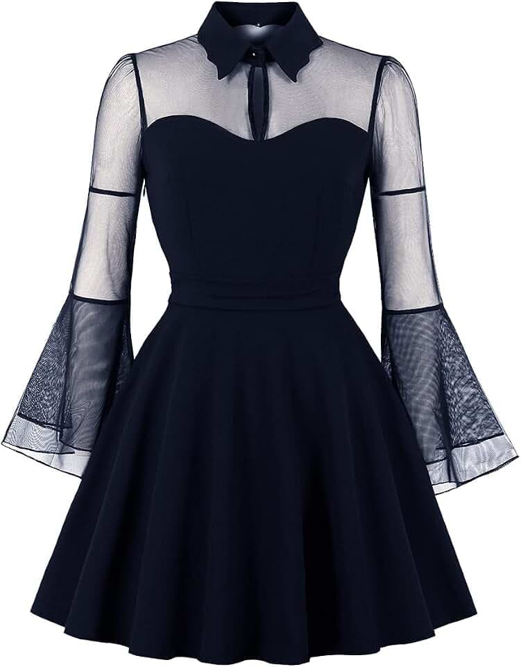 Women's Vintage Polka Dot 1950s Audrey Retro Rockabilly Prom Dress 50's 60's A-Line Cocktail Party Swing Dress