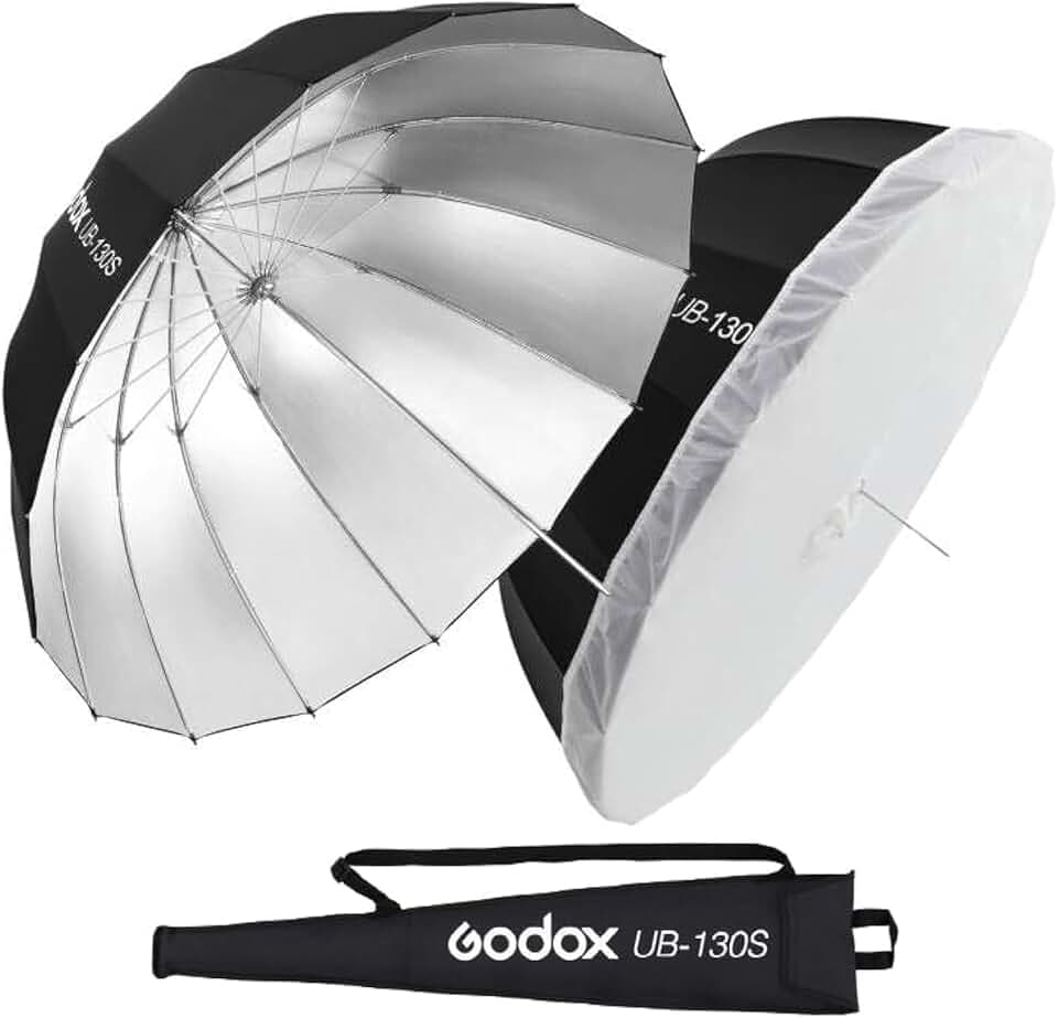 Godox UB-130S 51.2" 130cm Parabolic Deep Reflective Umbrella Silver Inner